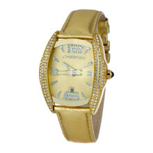 Женские наручные часы Жеснкие часы аналоговые со стразами на цифербалте золотистый браслет Chronotech