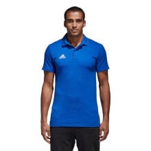 Мужские спортивные поло Мужская футболка-поло спортивная синяя с логотипом Adidas Condivo 18 CO Polo M CF4375