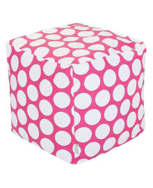 Majestic Home Goods large Polka Dot Ottoman Pouf Cube 17