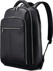 Мужские кожаные рюкзаки мужской кожаный черный рюкзак Samsonite Classic Leather Backpack, Black, One Size