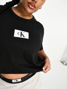 Calvin Klein Curve – Lounge-T-Shirt in Schwarz