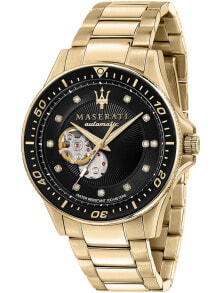 Мужские наручные часы с золотым браслетом Maserati R8823140003 Sfida automatic Limited Edition 44mm 10ATM
