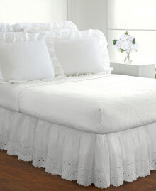 Fresh Ideas ruffled Eyelet Queen Bed Skirt