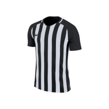 Мужские спортивные футболки Мужская футболка спортивная  черная белая в полоску для футбола Nike Striped Division Iii Jersey