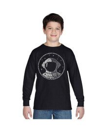 LA Pop Art big Boy's Word Art Long Sleeve T-shirt - I Need My Space Astronaut