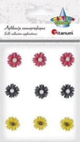 Titanum Kwiatki samoprzylepne z żywicy margerytki mix 9szt