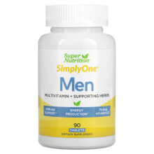 Витамины и БАДы для мужчин super Nutrition, SimplyOne, Men's Multivitamin + Supporting Herbs, 90 Tablets