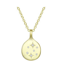 Купить кулоны и подвески Rachel Glauber: 14K Gold Plated with Cubic Zirconia Stars Round Shaped Pendant Necklace