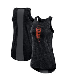 Women's Black San Francisco Giants Logo Fade High Neck Performance Tank Top