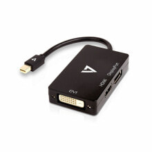 Mini Адаптер для DisplayPort на VGA/DVI/HDMI V7 V7MDP-DPDVIHDMI-1E Чёрный