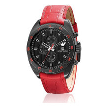 Мужские наручные часы с ремешком мужские наручные часы с красным кожаным ремешком Giorgio Armani AR5918