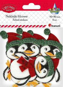 Наклейки для детского творчества Titanum Felt stickers 3D penguins 6pcs