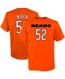 Outerstuff big Boys Khalil Mack Orange Chicago Bears Mainliner Player Name and Number T-shirt