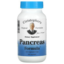 Растительные экстракты и настойки christopher's Original Formulas, Pancreas Formula, 460 mg, 100 Vegetarian Caps
