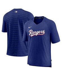 Nike men's Royal Texas Rangers Authentic Collection Pregame Raglan Performance V-Neck T-shirt