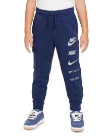 Nike big Kids Sportswear Standard-Fit Logo-Print Fleece Cargo Joggers