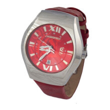 Мужские наручные часы с ремешком Мужские наручные часы с красным кожаным ремешком Chronotech CT7694M-03 ( 43 mm)