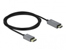 Компьютерные разъемы и переходники DeLOCK 85929 видео кабель адаптер 2 m HDMI Тип A (Стандарт) DisplayPort Черный, Серый