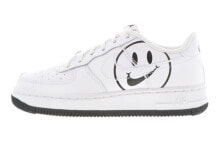 Nike Air Force 1 Low Have A Nike Day Smiley Face 笑脸 防滑 低帮 板鞋 GS 雪白 / Кроссовки Nike Air Force 1 Low Have A Nike Day Smiley Face GS AV0742-100