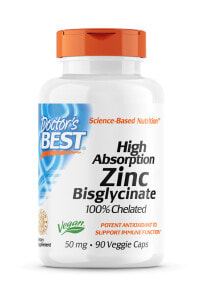 Zinc doctor&#039;s Best High Absorption Zinc Bislgycinate -- 50 mg - 90 Veggie Caps