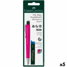 Pencil Lead Holder Faber-Castell Grip Matic Pink 0,7 mm (5 Units)