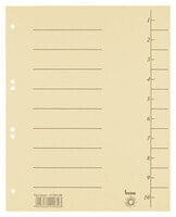 Bene 97300GE - Numeric tab index - Carton - Yellow - Portrait - A4 - 250 g/m²