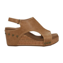 Купить коричневые женские сандалии Corkys: Corkys Carley Studded Wedge Womens Brown Casual Sandals 30-5316-CASM