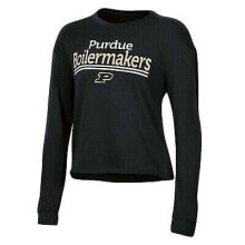 NCAA Purdue Boilermakers Women's Crew Neck Fleece Double Stripe Sweatshirt - S