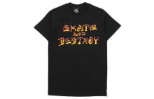 Thrasher 涂鸦火焰印花直筒T恤 美版 男女同款 黑色 / Футболка Thrasher T 144732