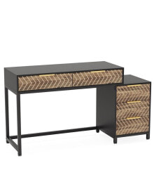 Tribesigns computer Desk with 5 Drawers, 47