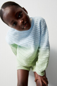 Open-knit dip-dye sweater