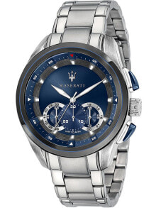 Мужские наручные часы с серебряным браслетом Maserati R8873612014 Finish line chrono 45 mm 10ATM
