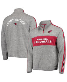 Tommy Hilfiger men's Heathered Gray Arizona Cardinals Mario Quarter-Zip Jacket