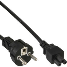 Удлинители и переходники кабель питания Черный 1,8 m Силовая вилка тип E+F 3-контактный InLine B-16656X