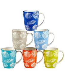 Certified International seaside Set of 6 Mugs, 6 Asst