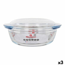 Casserole with lid Quttin Glass 2,2 + 0,8 L (3 Units)