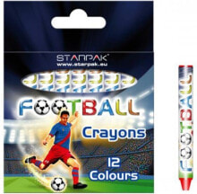 Цветные карандаши для рисования для детей Starpak Kredki woskowe 12 kolorów FOOTBALL (274534)