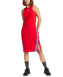 adidas women's Future Icons 3-Stripes Side-Slit Dress