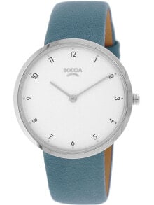 Женские наручные часы женские наручные часы с синим кожаным ремешком Boccia 3309-07 ladies watch titanium 36mm 3ATM