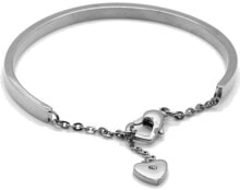 Романтический стальной браслет с сердечком KBS-151-SIL