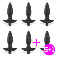Pack 5+1 Spear Butt Plug with Vibration USB Silicone