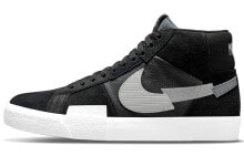 Nike Blazer Mid 断钩 防滑耐磨 中帮 板鞋 男女同款 黑灰 / Кроссовки Nike Blazer Mid DA8854-001