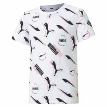 Child's Short Sleeve T-Shirt Puma AOP White