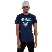 Мужские спортивные футболки Мужская спортивная футболка черная с надписью NEW ERA Team Logo Charlotte Hornets Short Sleeve T-Shirt