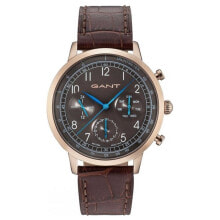Мужские наручные часы с ремешком Мужские наручные часы с коричневым кожаным ремешком Gant W71204 ( 43 mm)