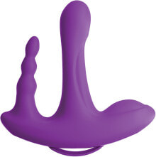 Vibrator für doppeltes Vergnügen mit Fernbedienung violett - PipeDream Threesome Rock N' Ride Purple