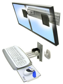 Кронштейны и стойки для телевизоров и аудиотехники Кронштейн для мониторов Ergotron Neo-Flex Dual Monitor Wall Mount 61 см (24") серебристый 28-514-800