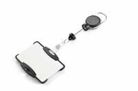 Durable ID card holder with badge reel EXTRA STRONG for 1 card - Badge - Landscape/Portrait - Metal - Plastic - Chrome - Black - 60 cm - China