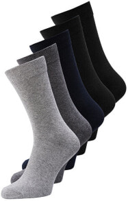 Мужские носки Носки мужские Jack & Jones 5 PACK JACJENS 12113085 Dark Grey Melange черный/серый 5 пар