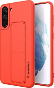 Wozinsky Wozinsky Kickstand Case elastyczne silikonowe etui z podstawką Samsung Galaxy S21+ 5G (S21 Plus 5G) czerwony